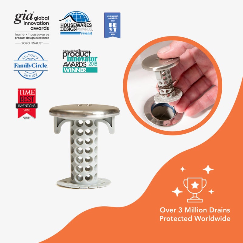 SinkShroom Revolutionary Bathroom Sink Drain Protector Hair Catcher, Strainer, Snare, Nickel Edition - Image 4